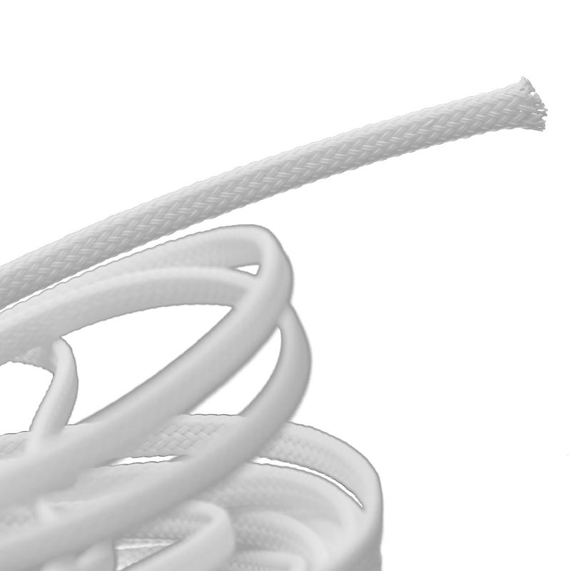 Othmro 16.4ft Length PET Flexible Expandable Braided Cable Sleeves 0.15inch Width Wire Loom Sleeving and Organizers Flexible Wire Mesh Sleeves for TV Audio PC Cords from Pets Chewing White - Image 3